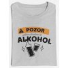 Pánské/Dámské tričko Pozor může obsahovat alkohol (Barva trička Khaki, Velikost 3XL, Střih Dámské)