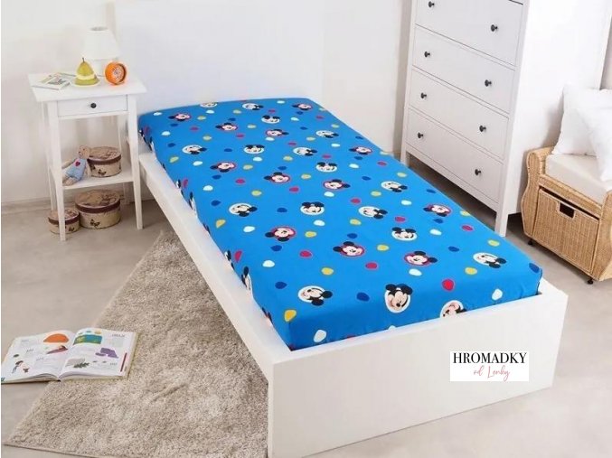 4e28a91759f4f94f080acb1474fe31fd5aee5cd2 jerry fabrics bavlnene licencne prestieradlo s gumou mickey hello 90x200