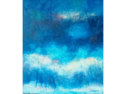 53 Zimní nebe 60 x 70 cm 12000 Kč
