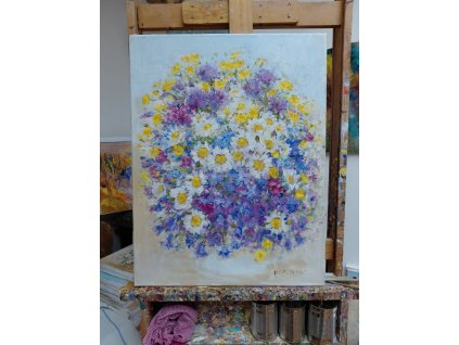 Fialovo žlutá 50x65