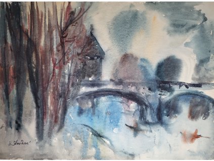 Zimní Vltava  40x50