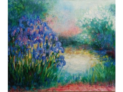 Rybníček s kosatci 100x85cm 32.000, Kč