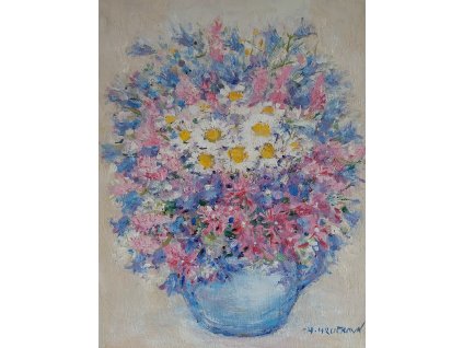V modrém džbánku 35x45cm 5.500, Kč