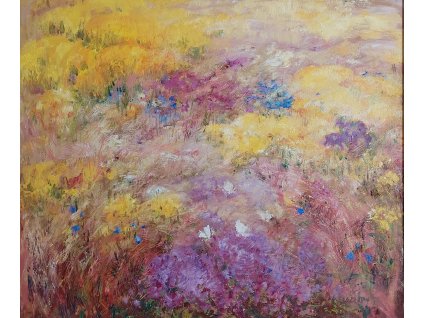 Louka s motýly 100x85cm 32.000, Kč