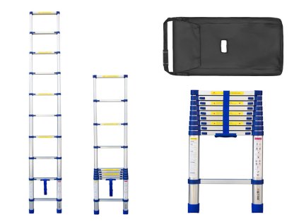 PROFI teleskopske ljestve 1x10, visina 2,9 m, plave 01