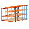 AKCIJA - Paket: 5x Regal 1800x1800x400 mm PROFESIONALNI lakirani 4-polica, nosivost 1600 kg - PLAVO-NARANDŽASTI 15x