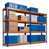 AKCIJA - Paket: 5x Regal 1800x1800x400 mm PROFESIONALNI lakirani 4-polica, nosivost 1600 kg - PLAVO-NARANDŽASTI 4