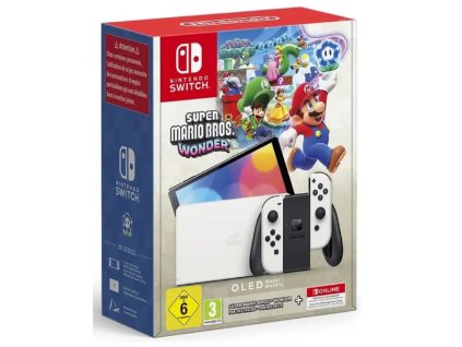 NINTENDO SWITCH OLED WHITE + PREINSTAL SUPER MARIO BROS. WONDER (SWITCH NOVÁ)
