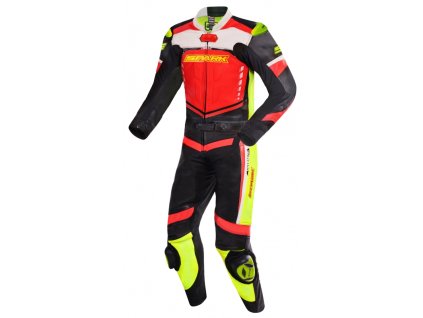 panska kozena moto kombineza dvoudilna spark apex cervena
