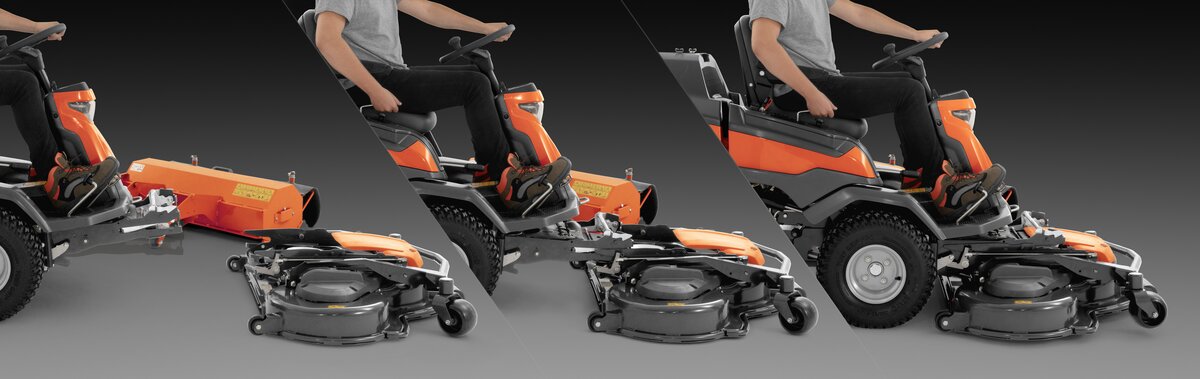Záhradný rider benzínový Husqvarna R 420TsX AWD - výmena príslušenstva bez nástrojov