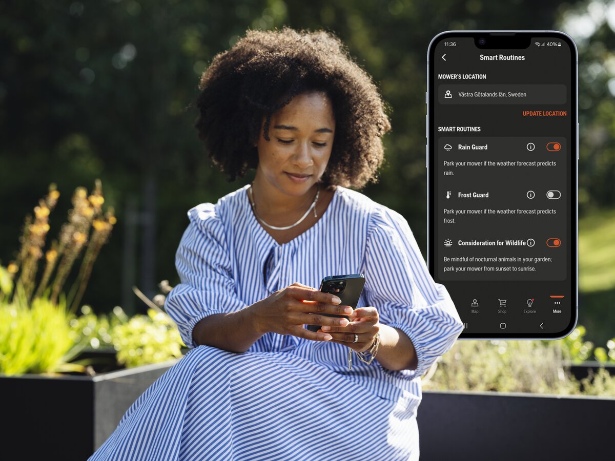 Inteligentné rutiny Automower® Husquarna robotické kosačky