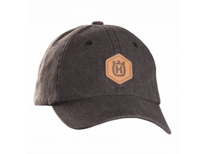 Šiltovka tmavo šedá s koženým logom Husqvarna
