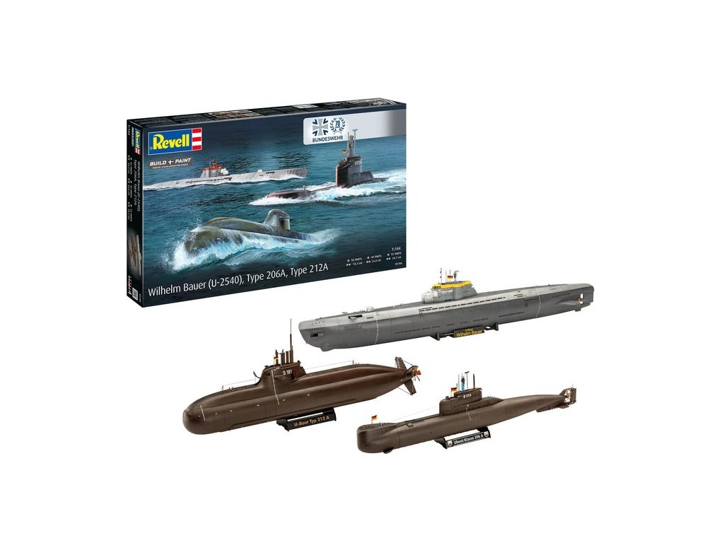 70 years bundeswehr wilhelm bauer u 2540 type 206a type 212a 1 144 REVELL 05186 018