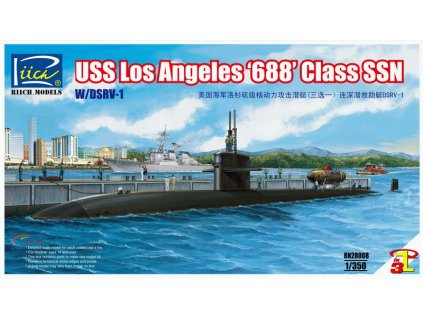191761 uss los angeles 688 class ssn w dsrv 1 1 350 riich models