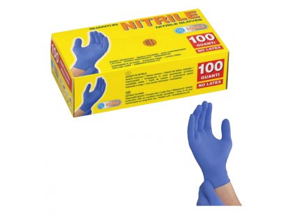 Pracovní rukavice velikost S, materiál nitril 100 ks