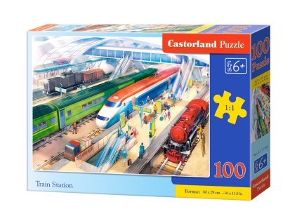 Train Station, Puzzle 100 Castorland
