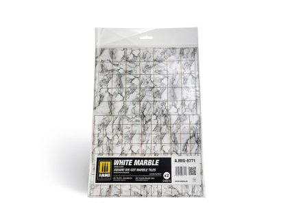 white marble square die cut marble tiles