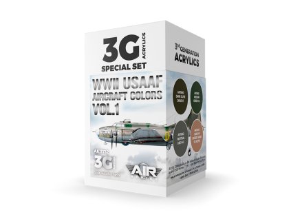 Sada akrylových barev AK Interactive 3GEN - WWII USAAF Aircraft Colors Vol.1