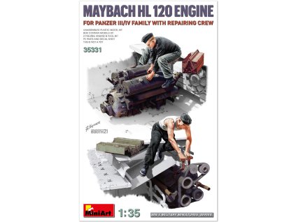 maybach hl 120 engine for panzer iii iv family with repair crew 1 35 MINIART 35331 07