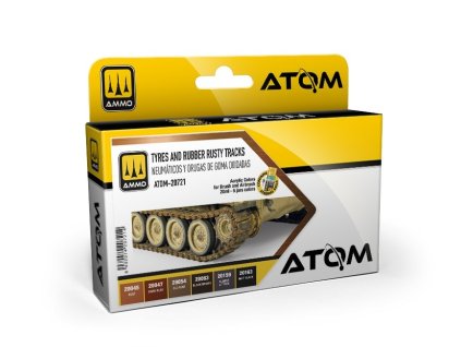 Sada akrylových barev ATOM - Tyres and Rubber Rusty Tracks Set 6x20ml