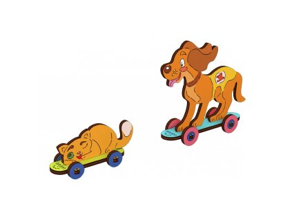3D-puzzle coloring model Kitten & Puppy