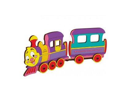 3D-puzzle coloring model Locomotive