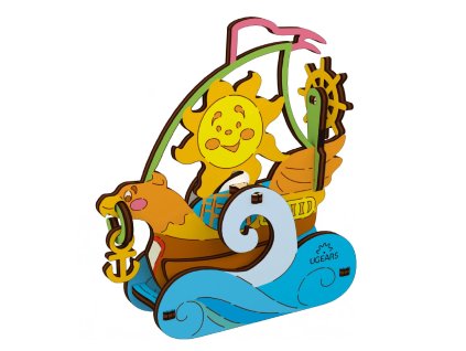 3D-puzzle coloring model Sailboat