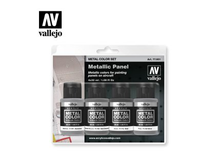 125500 1 farby vallejo sada metalic panel 4x32 ml