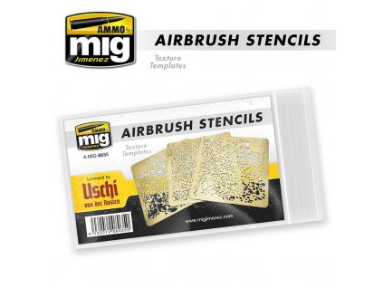 128635 1 sablony airbrush stencils pre striekanie skvrn 3 ks 6x6cm