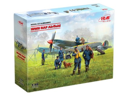 163264 2 wwii raf airfield spitfire mk ix spitfire mk vii 7 figures diorama set 1 48