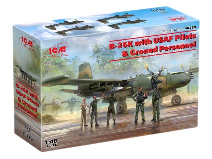 164293 11 b 26k counter invader with usaf pilots ground personnel 1 48