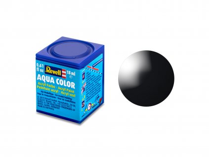 170341 farba revell aqua 07 cierna leskla black gloss ral9005 18ml