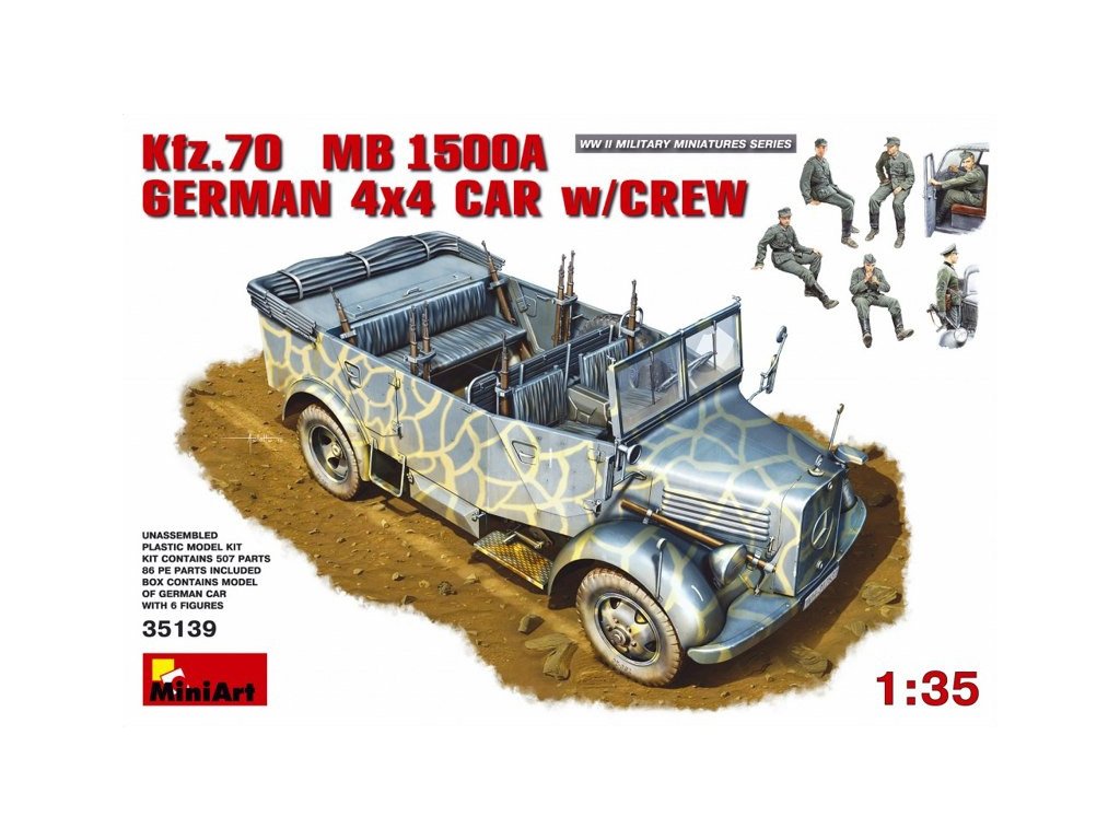 Kfz.70 (MB 1500A) German 4x4 Car with Crew 1/35 MiniArt