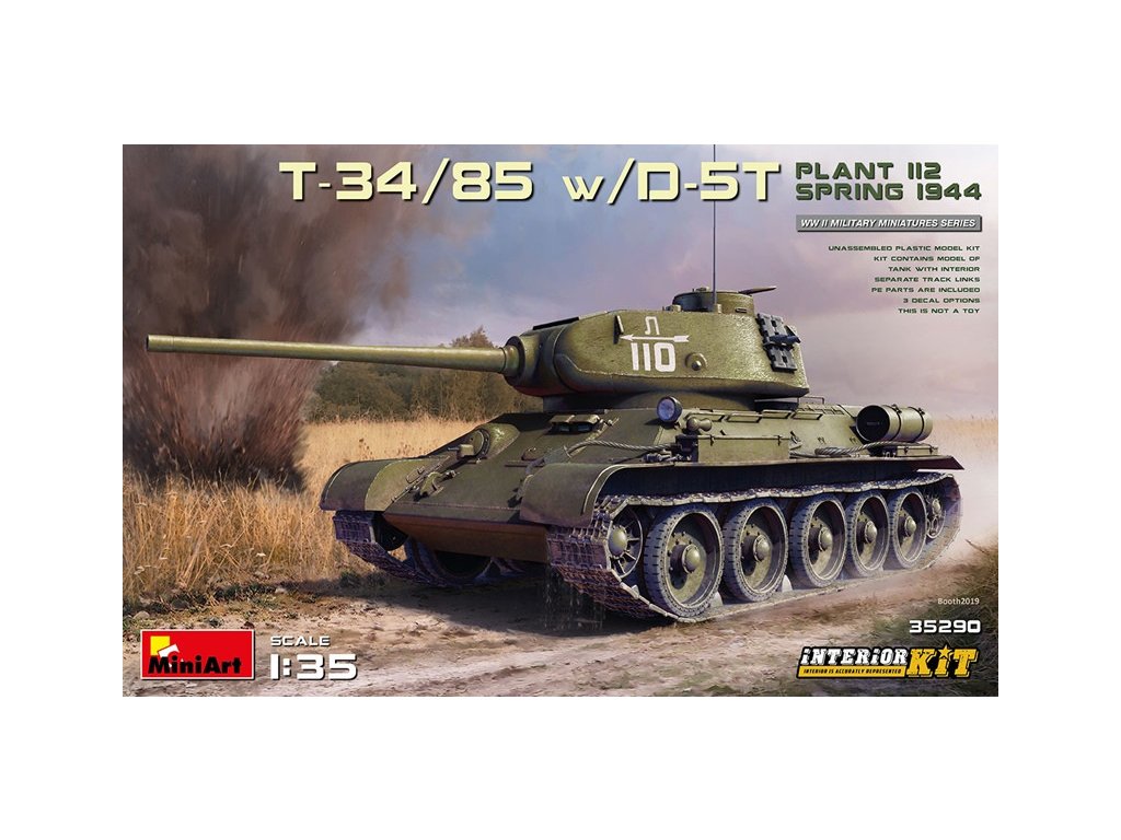 T-34/85 with D-5T. Plant 112. Spring 1944. Interior Kit 1/35