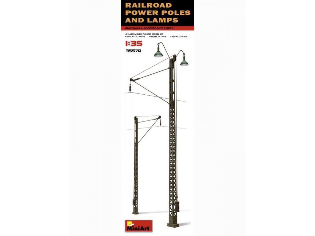 Railroad Power Poles & Lamps 1/35 MiniArt