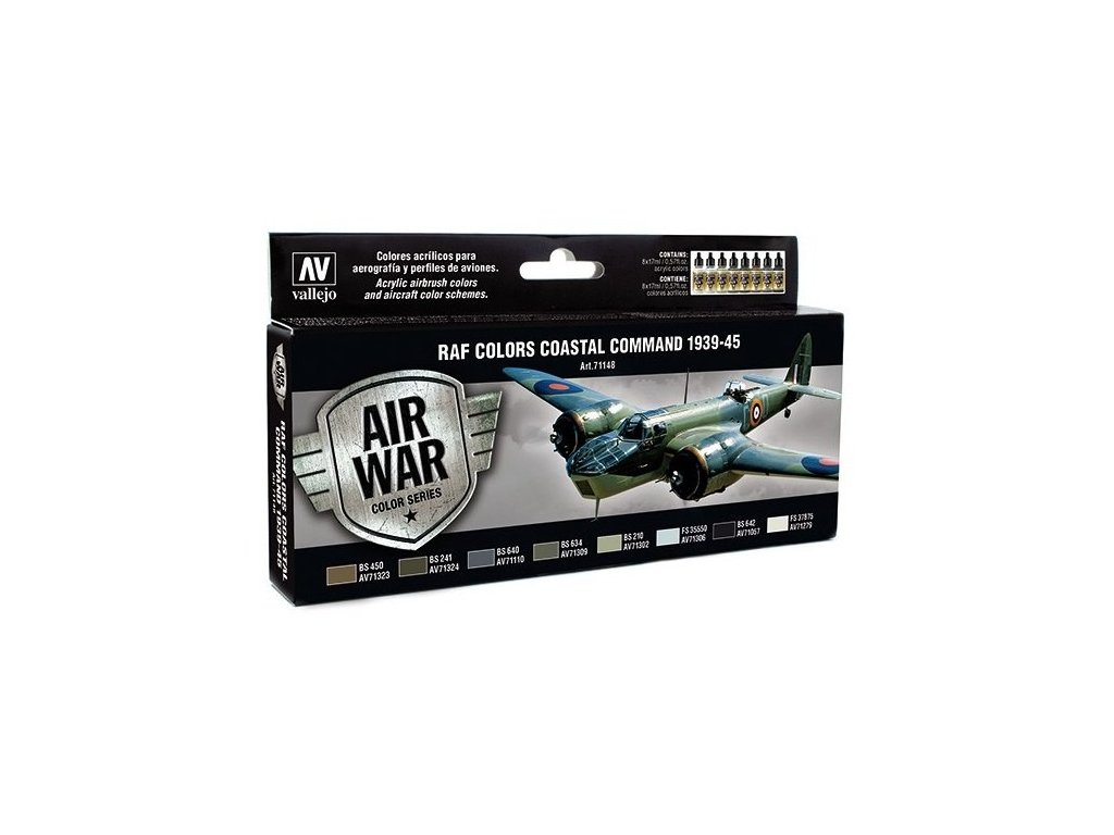 Sada akrylových farieb Vallejo Model Air Color - RAF Colors Coastal Command 1939 - 1945 8x17ml