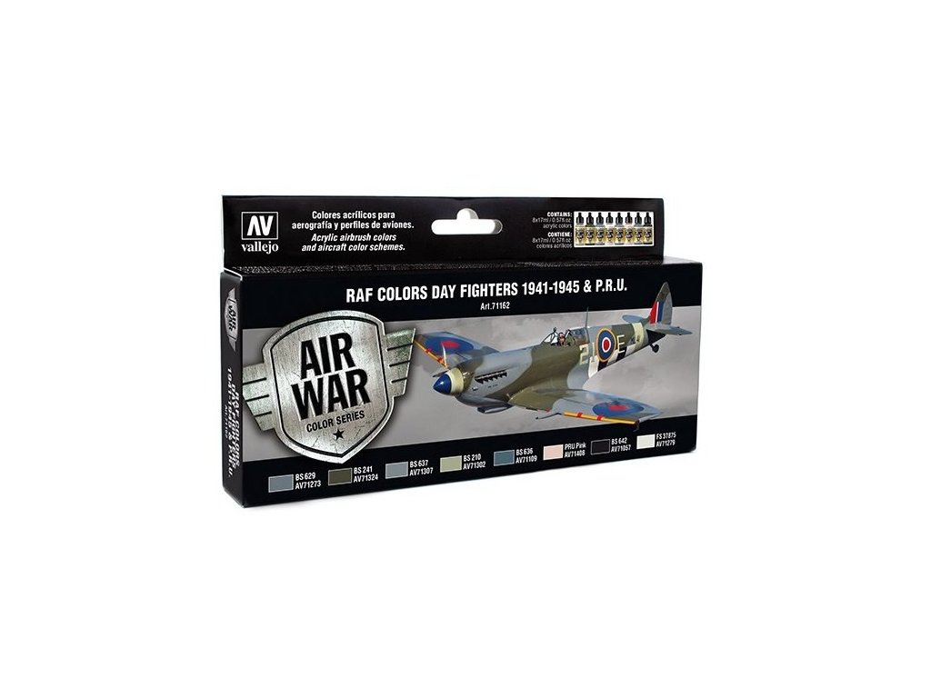 Sada akrylových farieb Vallejo Model Air Color - RAF Colors Day Fighters 1941 - 1945 & P.R.U. 8x17ml