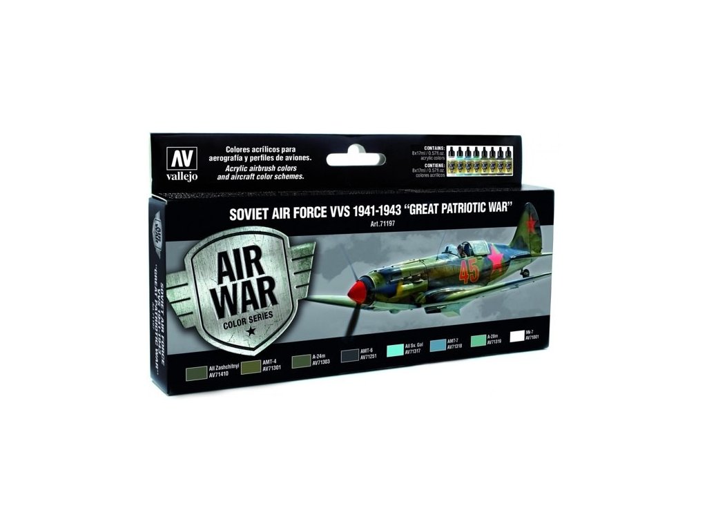 Sada akrylových farieb Vallejo Model Air Color - Soviet Air Force VVS 1941-1943 "Great Patriotic War" 8x17ml