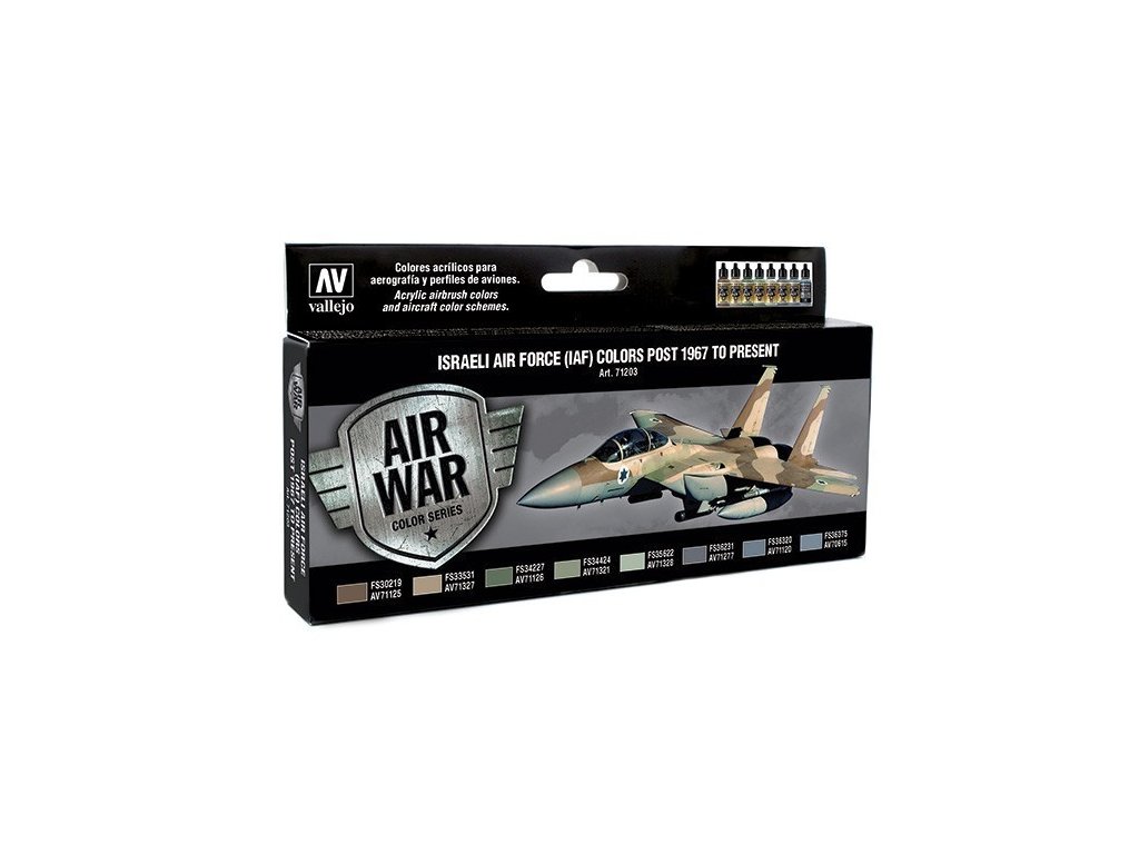 Sada akrylových barev Vallejo Model Air Color - Israel Air Force (IAF) Post 1967 to Present 8x17ml