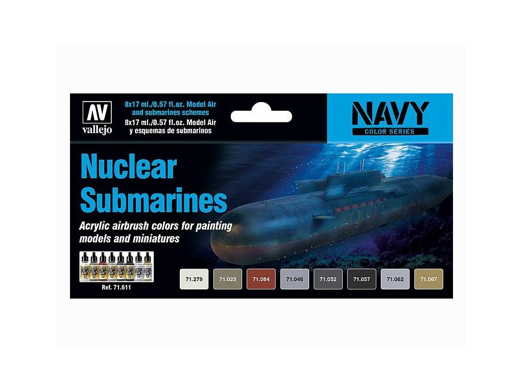 Vallejo Model Air Color Acrylfarben-Set – Atom-U-Boote 8 x 17 ml