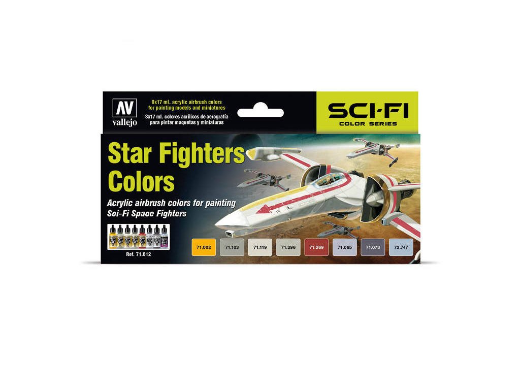 Vallejo Model Air Color Acrylic Paint Set - Star Fighters Colors 8x17ml