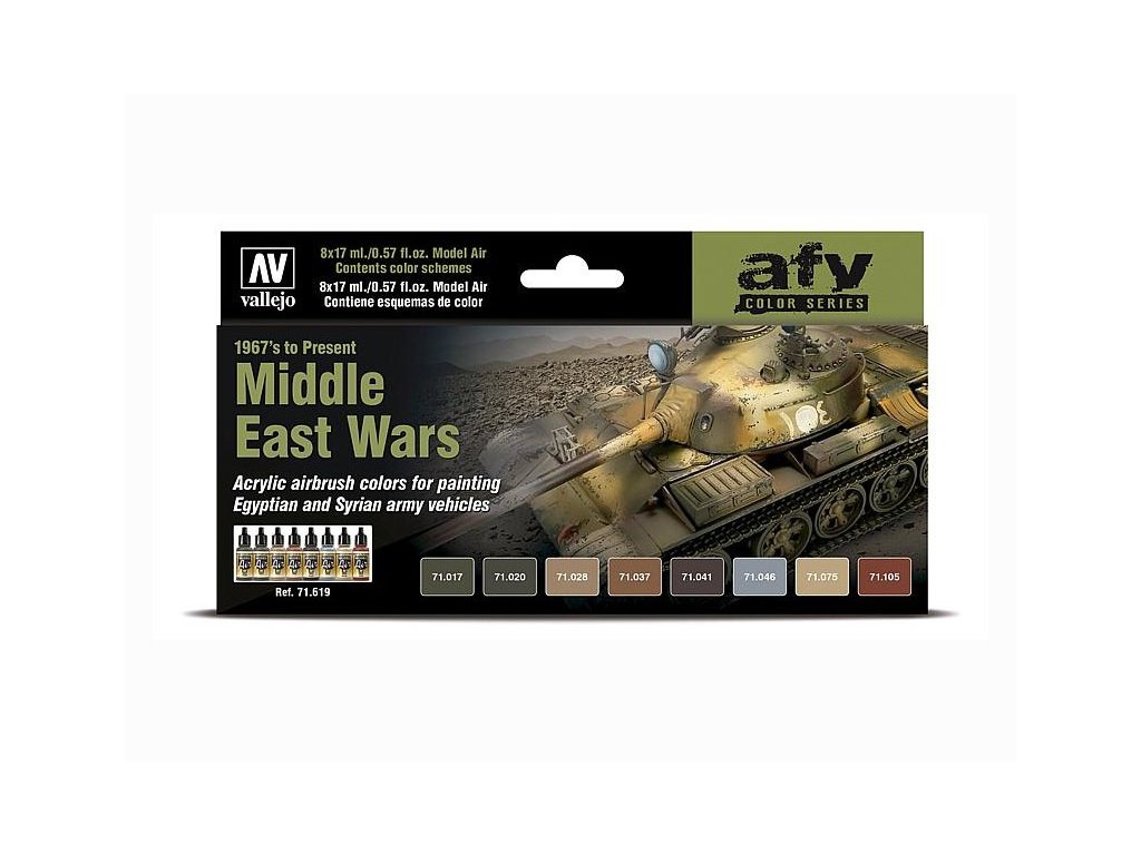 Vallejo Model Air Color Acrylfarben-Set – Kriege im Nahen Osten (1967 bis heute) 8 x 17 ml