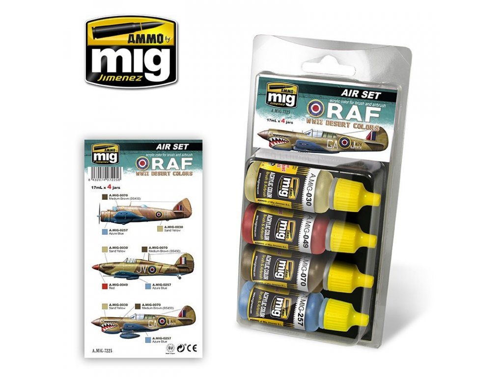 Sada akrylových farieb Ammo Acrylic Colors - WW2 RAF Desert Colors 4x17ml