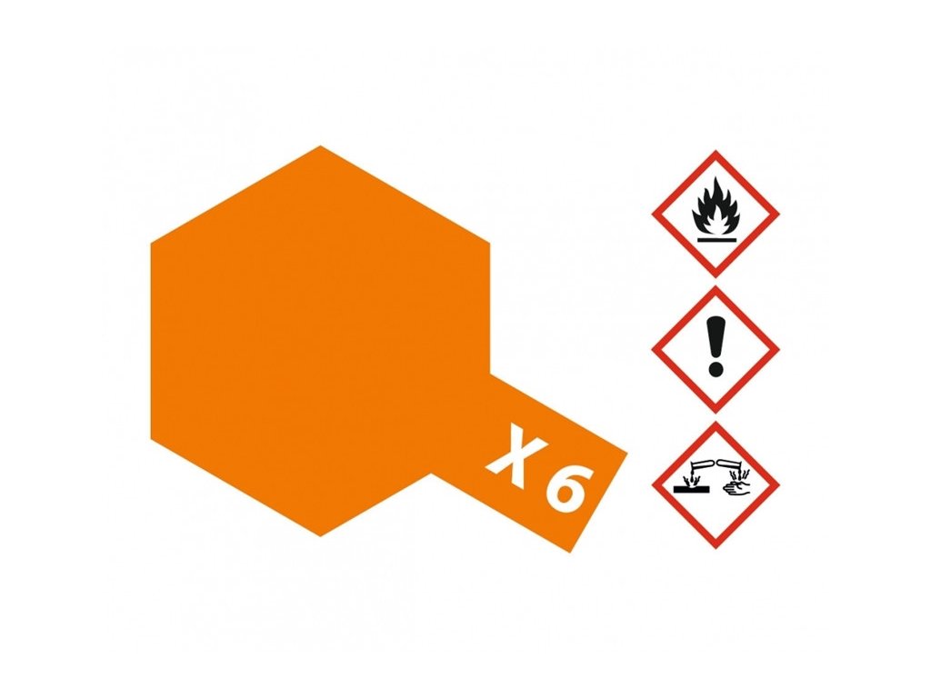 Tamiya Acrylic Color X-6 - Orange Gloss 23ml