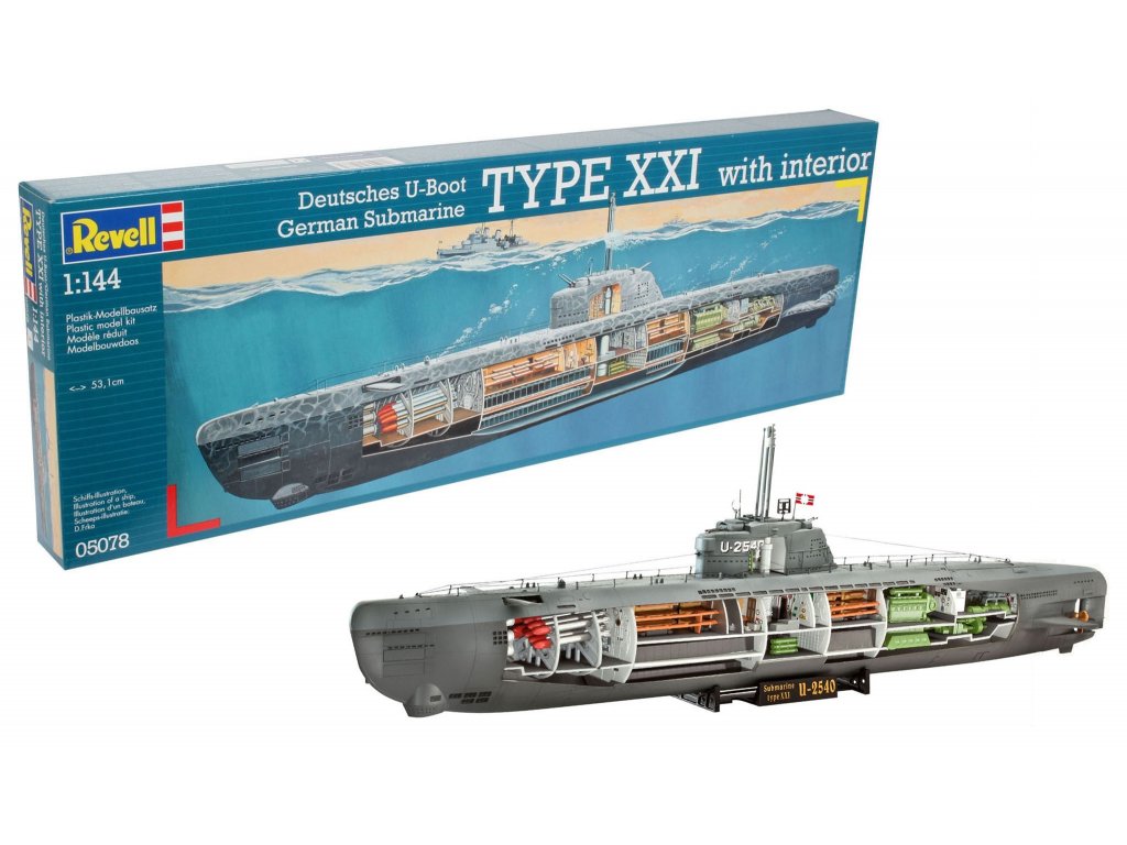 U-boat XXI Type w. interieur 1/144
