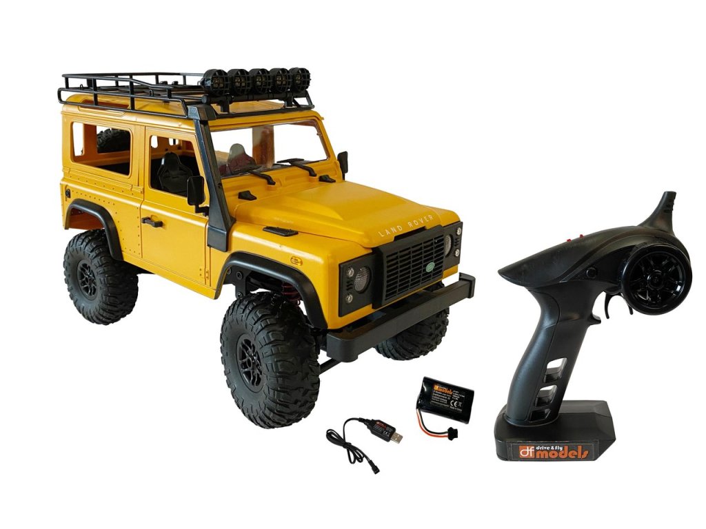 DF models RC Land Rover Defender D90 Crawler yellow 1 12 RTR HT model