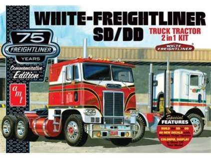 White Freightliner 2-in-1 SC/DD Cabover Tractor 75th 1/25 AMT