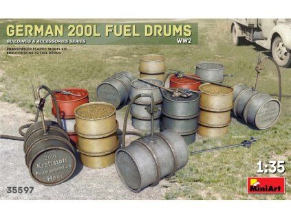 German WW2 200L Fuel Drum Set 1/35