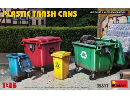 Plastic Trash Cans 1/35