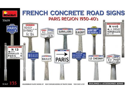 French Concrete Road Signs 1930-40's. Paris Region 1/35
